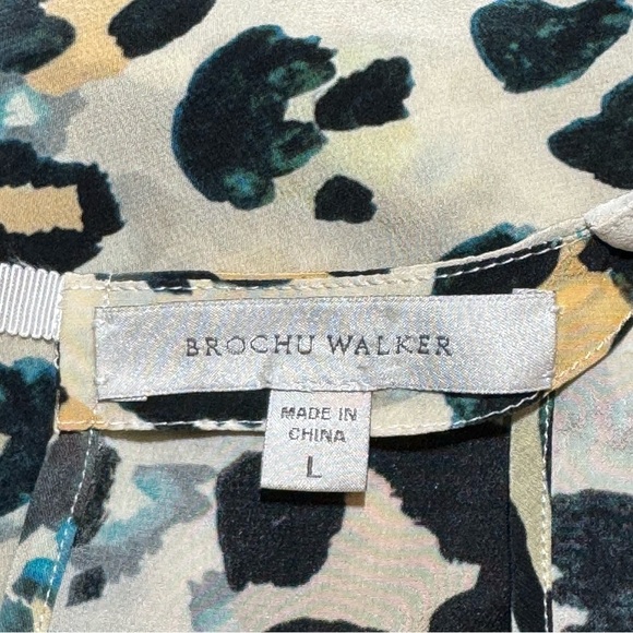 BROCHU WALKER Dallan Silk Leopard Animal Print Sheath Dress size L Work Office - Picture 8 of 11